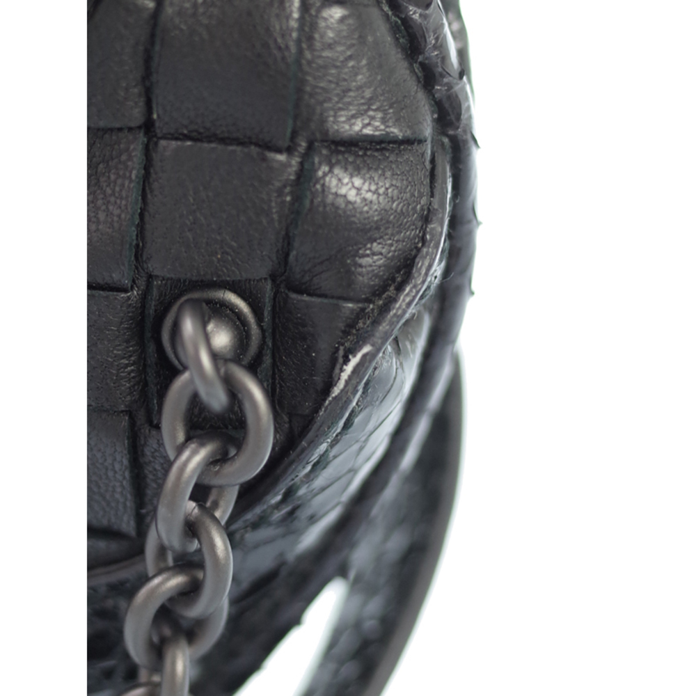 Bottega Veneta Python Chain Shoulder Bag Black - image 6